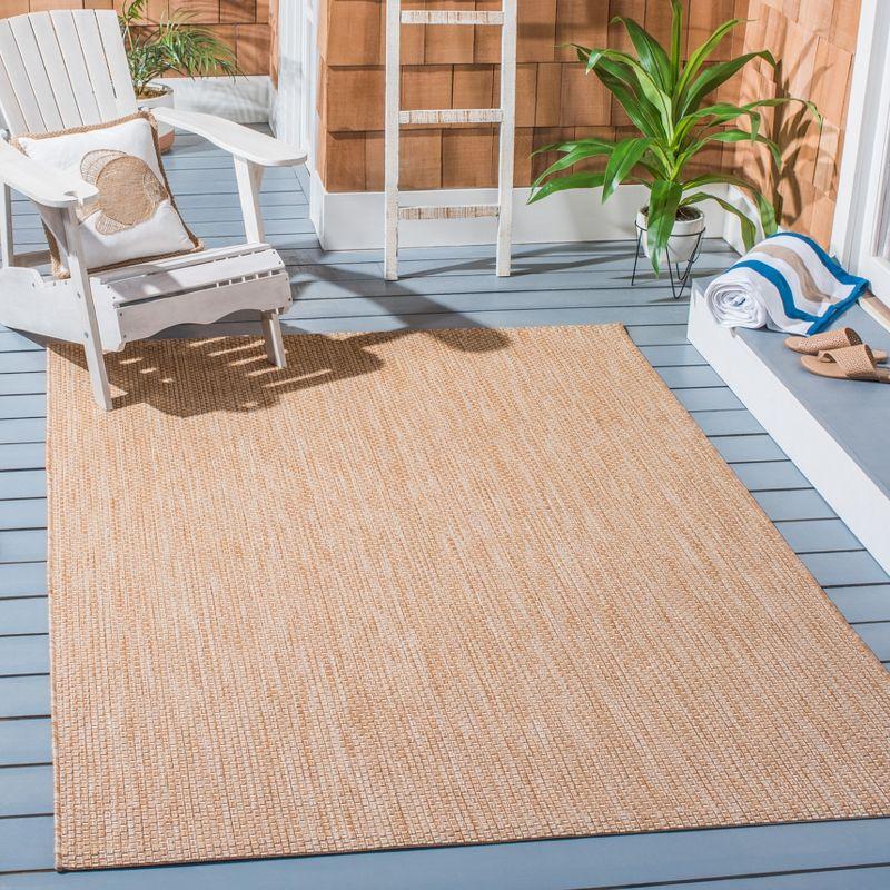 Natural Cream Synthetic 5'3" x 7'7" Flat Woven Indoor/Outdoor Rug