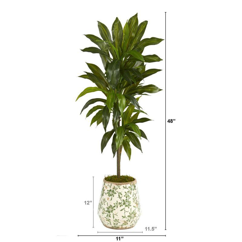 Lush Dracaena Silk Foliage 62'' in Floral Planter - Real Touch