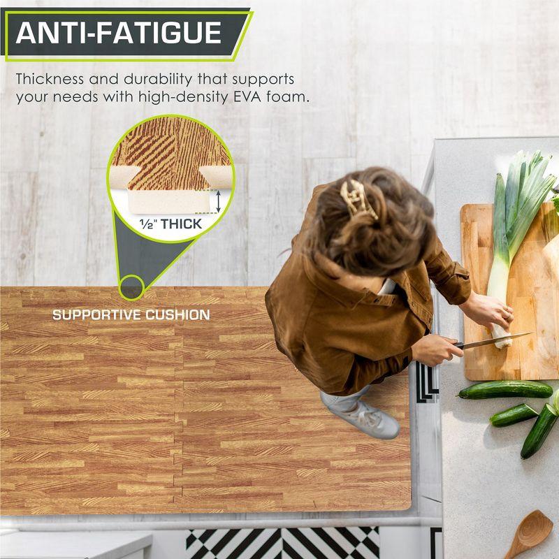 Wood Grain Puzzle Mat 1/2-in, Light Oak, 24 Sq Ft - 6 Tiles