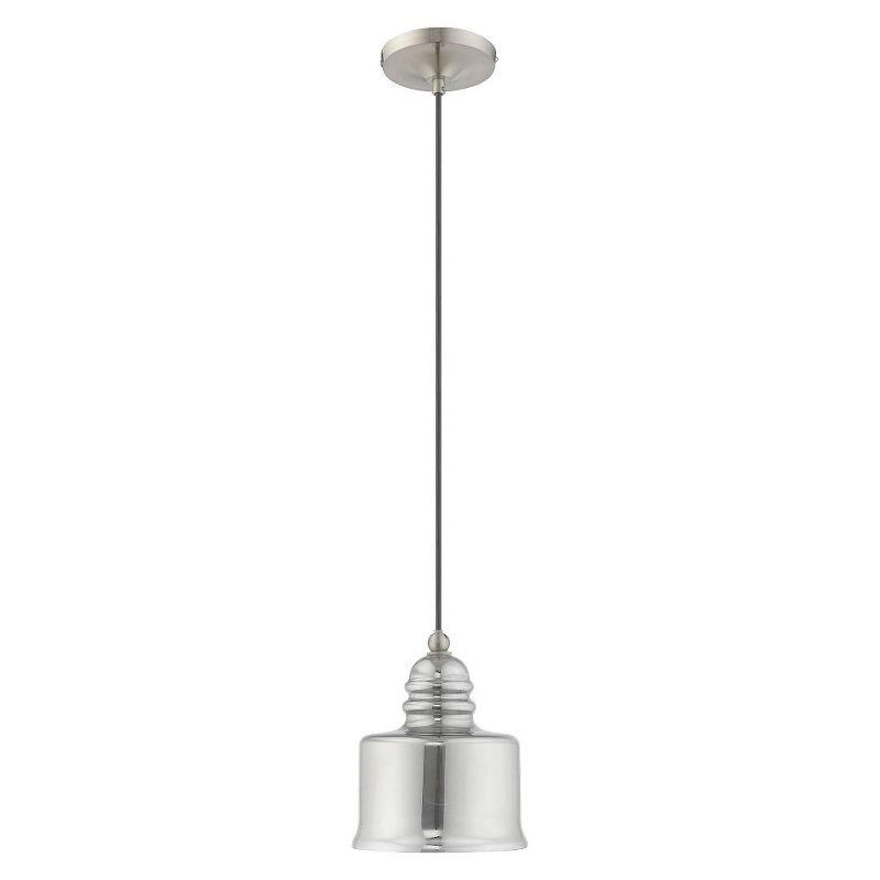 Livex Lighting Art Glass 1 - Light Pendant in  Brushed Nickel