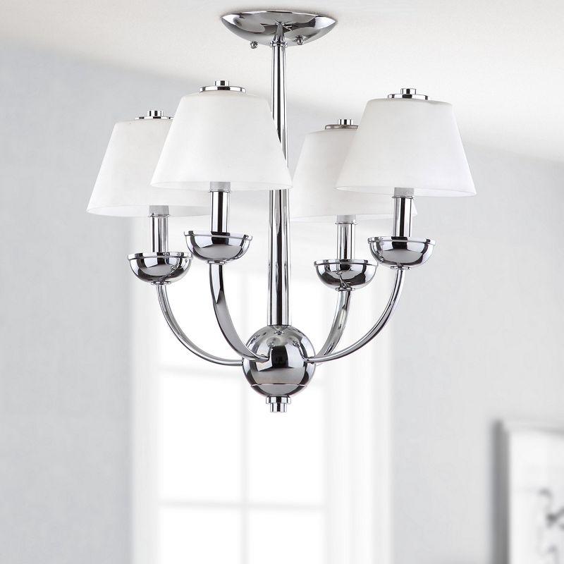 Yardley Chrome 4-Light Chandelier with Etched Glass Shades