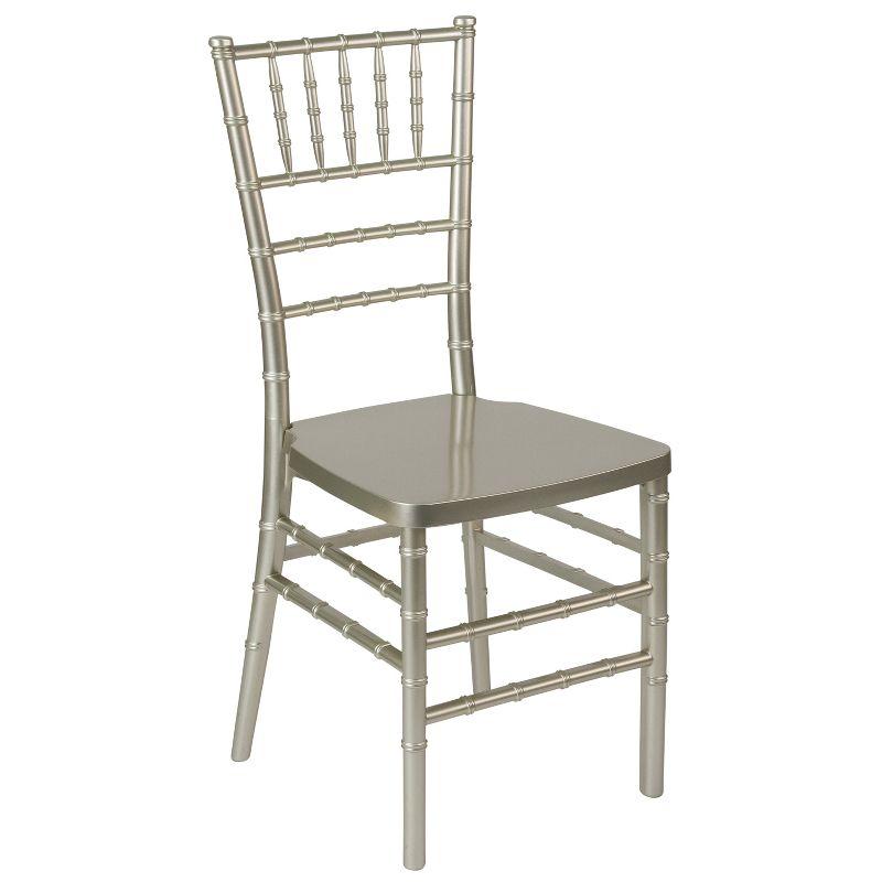 Silver Plastic Armless Chiavari Stacking Chair