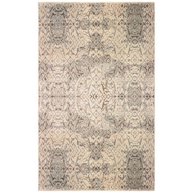 Modern Geometric Damask Indoor Area Rug, 8' x 10', Beige - Blue Nile Mills