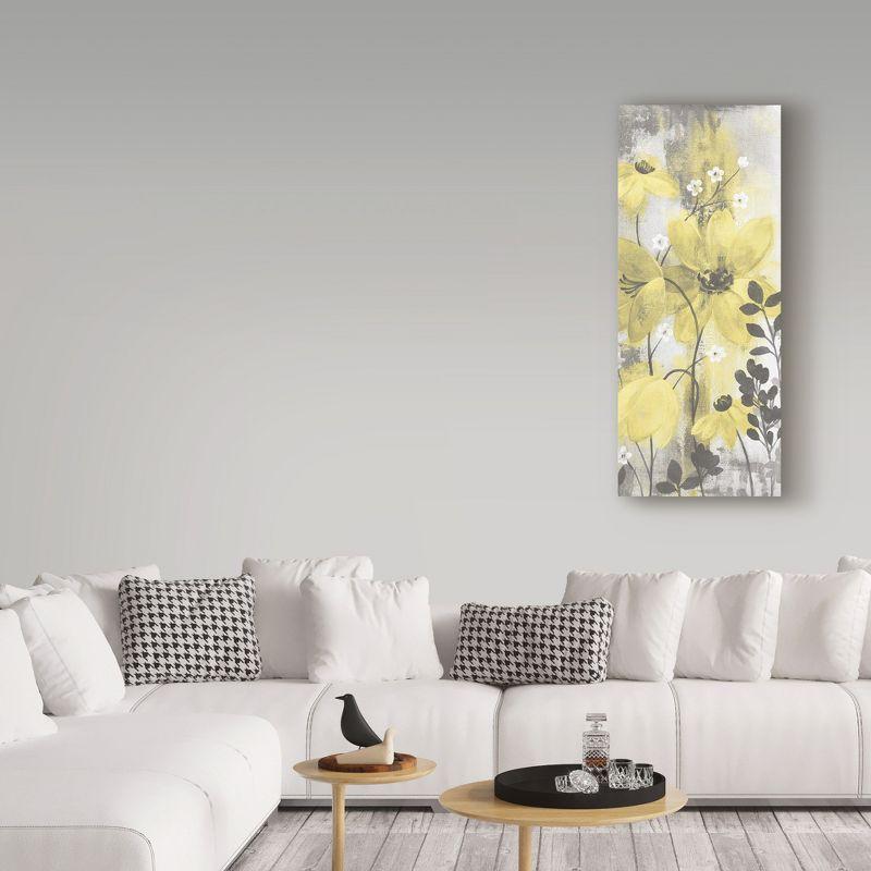 Trademark Fine Art -Silvia Vassileva 'Floral Symphony Yellow Gray Crop Ii' Canvas Art