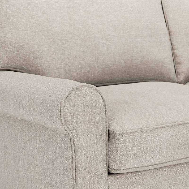 Serta Copenhagen 61" Rolled Arm Sofa, Easy Care Fabric, Soft Pillow Back, Pocket Coil Seat Cushions