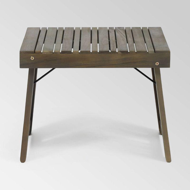 Kyoto Acacia Wood Folding Side Table: Compact, Water-Resistant Patio Furniture - Christopher Knight Home