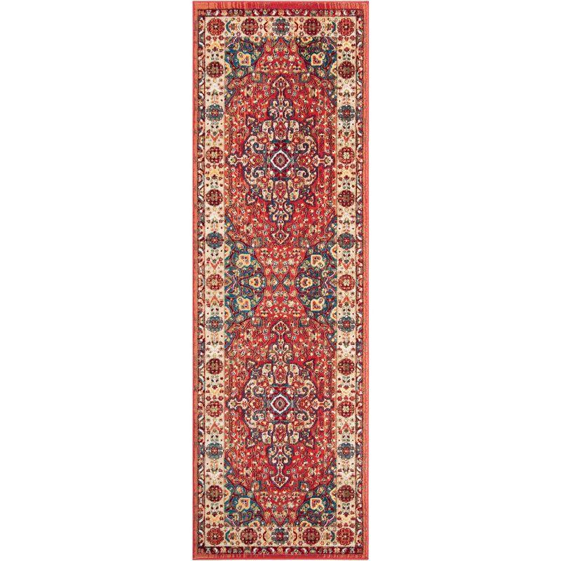 Kashan KSN305 Power Loomed Runner Rug - Red/Ivory - 2'6"x8' - Safavieh