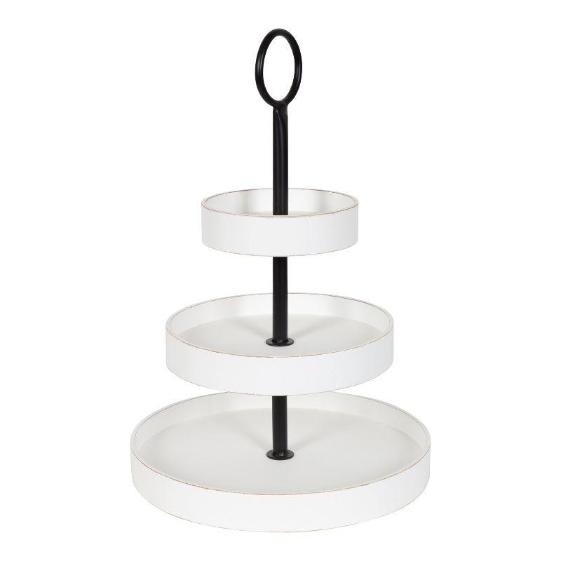Kate and Laurel Woodmont Tray, 3 Tier, White