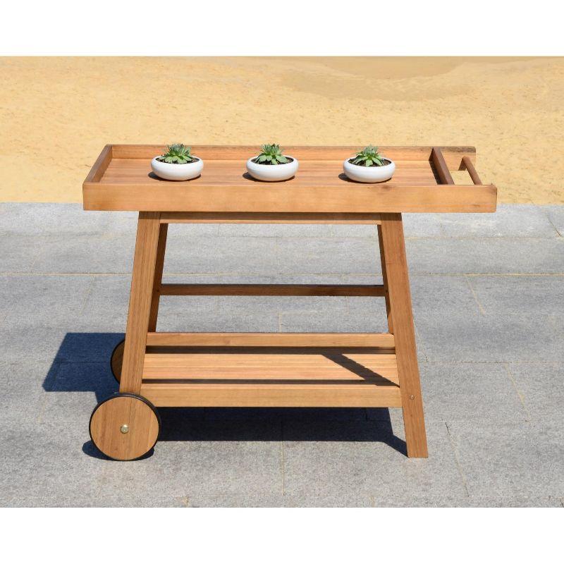 Renzo Indoor/Outdoor Serving Cart PAT7032 - Natural - Safavieh