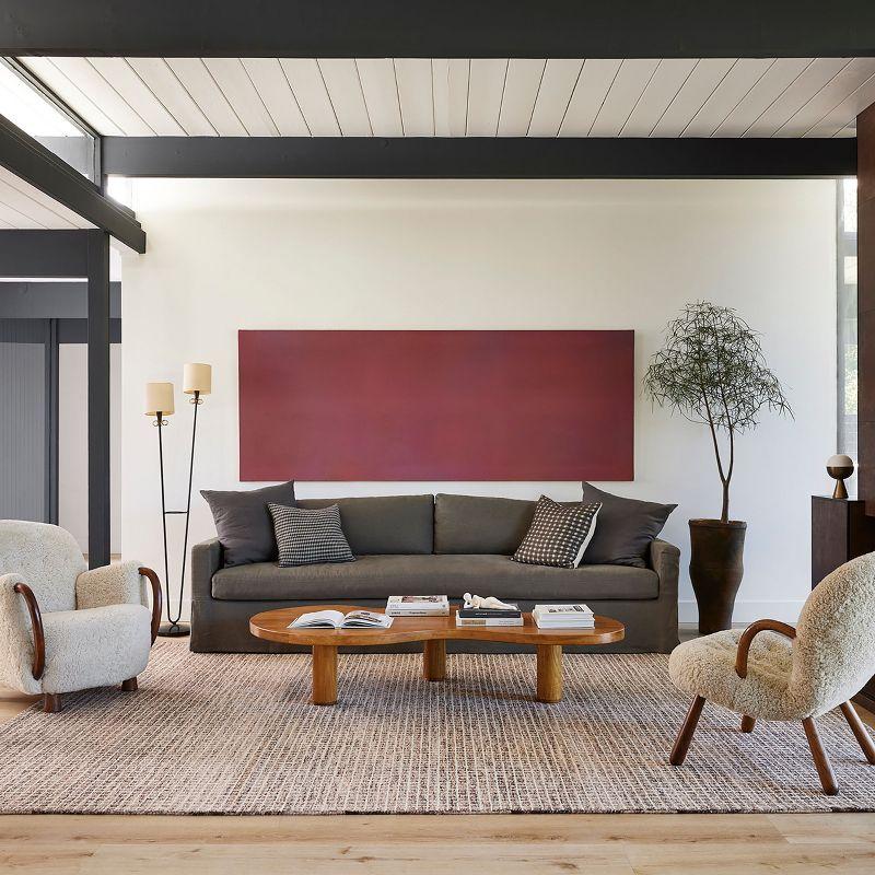 Katasha Checked Wool Brown Area Rug