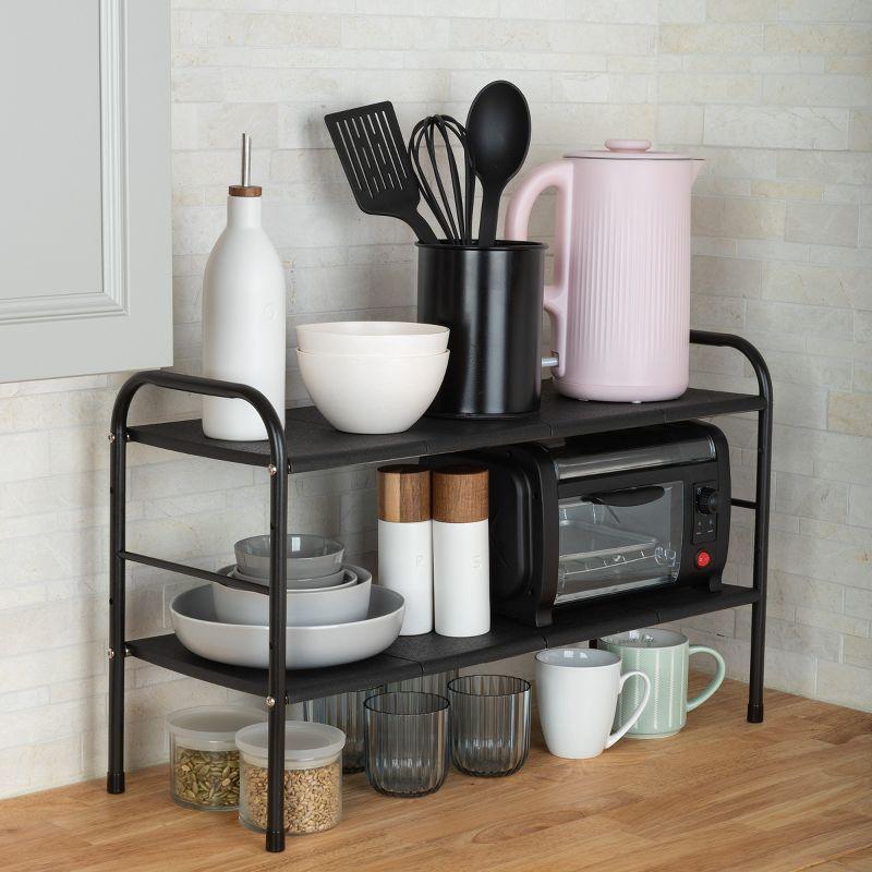 Under Sink Organizer - 2 Tier Adjustable Shelf Organizer with 8 Removable Panels - Kitchen or Bathroom Under Sink Organizers and Storage by Home-Complete