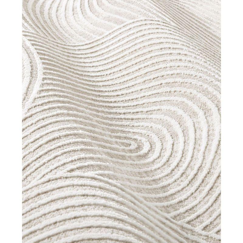 TOWN & COUNTRY Luxe Maya Soft Arches Neutral Indoor Area Rug with High-Low Texture, Ivory/Greige