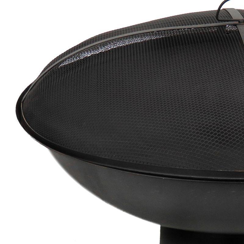 Anija 32" Black Cast Iron Fire Pit Bowl With Screen