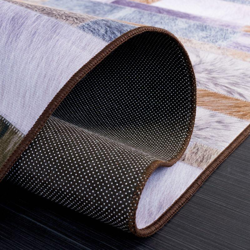 Faux Hide FAH515 Power Loomed Machine Washable Runner Rug - Beige/Purple - 2'6"x8' - Safavieh.
