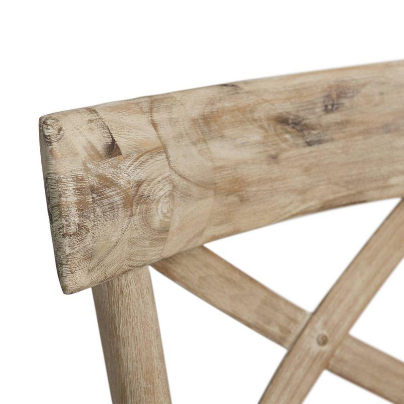 1pc Keaton Barstool Beach - Picket House Furnishings: Rustic Acacia Wood, Fixed Height, Mid-Century Modern Design