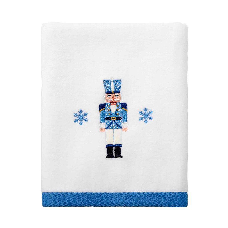 White and Blue Cotton Nutcracker Hand Towel Set