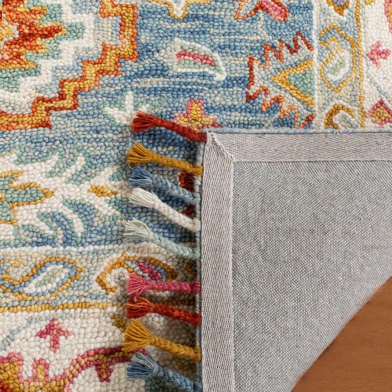 Aspen APN117 Hand Tufted Indoor Accent Rug - Blue/Ivory - 2'3"x5' - Safavieh