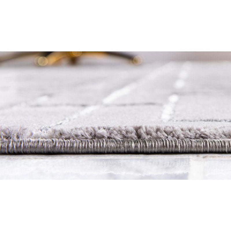 Glam Geometric Gray Silver Area Rug