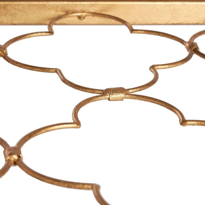 Hanzel Gold Leaf Glass Side Table - AMH8312A - Gold/Glass - Safavieh Couture