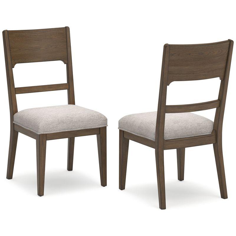 Cabalynn Brown Wood Upholstered Dining Side Chair Set