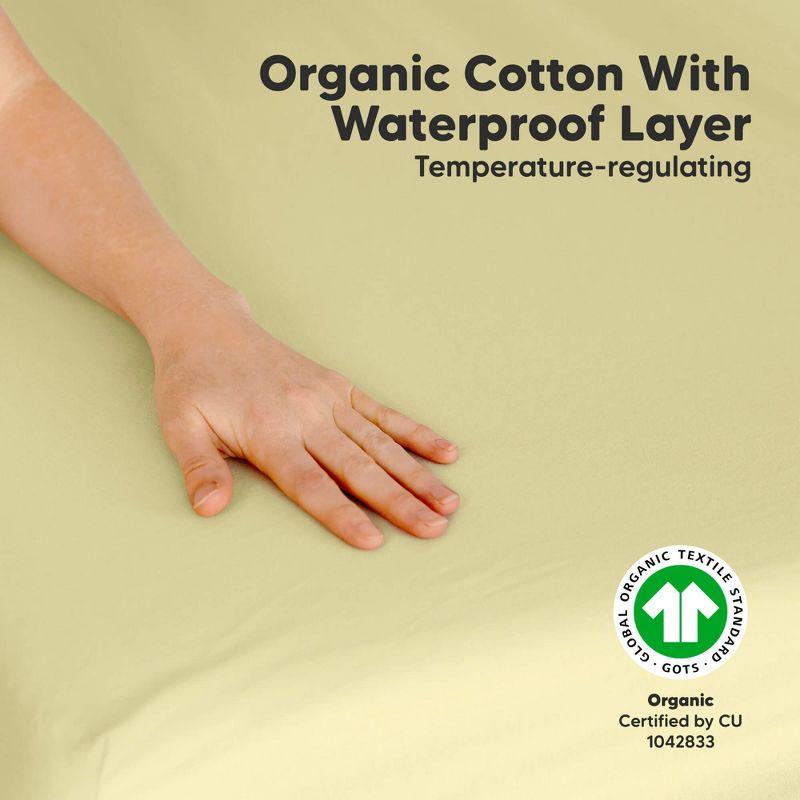 KeaBabies 2pk Soothe Waterproof Fitted Mini Crib Sheets for Girl, Boy, 100% Organic Soft Cotton Pack and Play Sheets (Oregano)