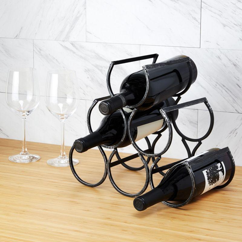 Twine Country Home Metal Wine Rack, Set of 1, 11.25" x 13" x 6.5"