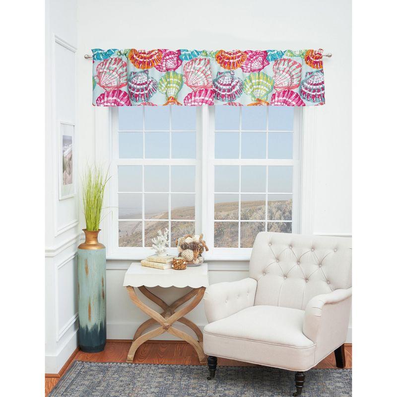 Merritt Island Coastal Cotton Valance Window Treatment (Set of 2)