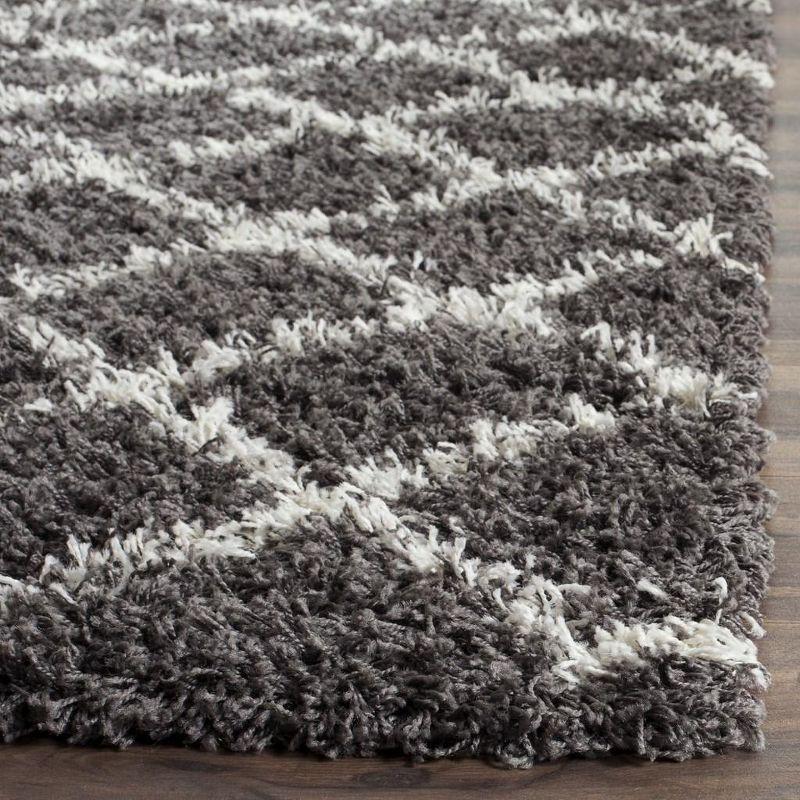 Dallas Shag SGD258 Power Loomed Indoor Area Rug - Dark Grey/Ivory - 5'1"x7'6" - Safavieh.