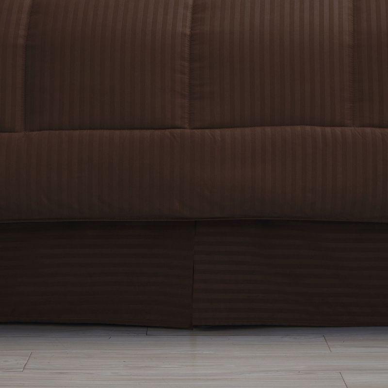 Sweet Home Collection Dobby Stripe Embossed Bed In a Bag Comforter Set