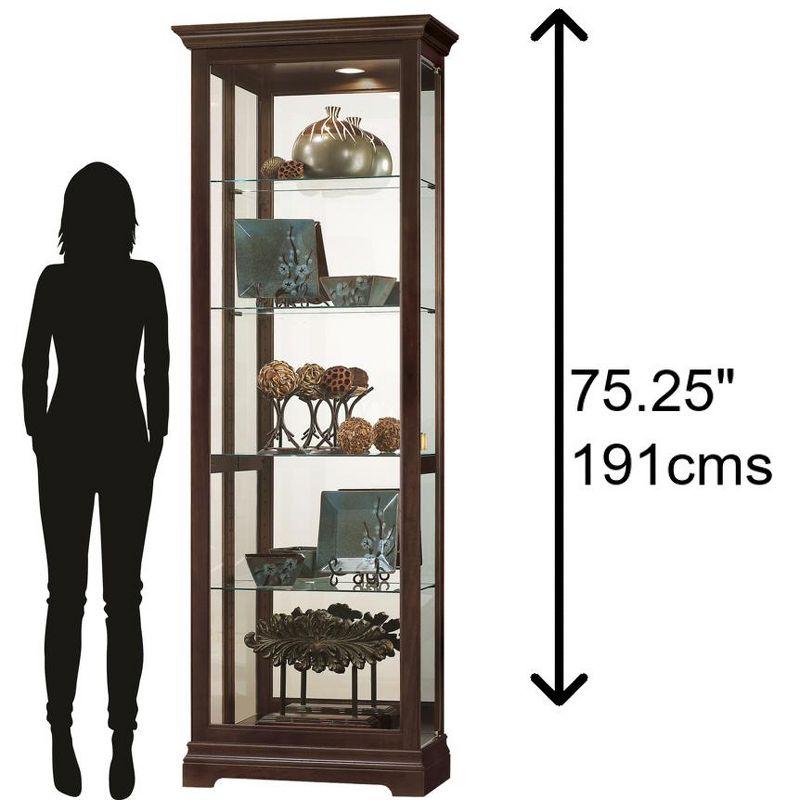 Espresso Finish Traditional Lighted Curio Cabinet