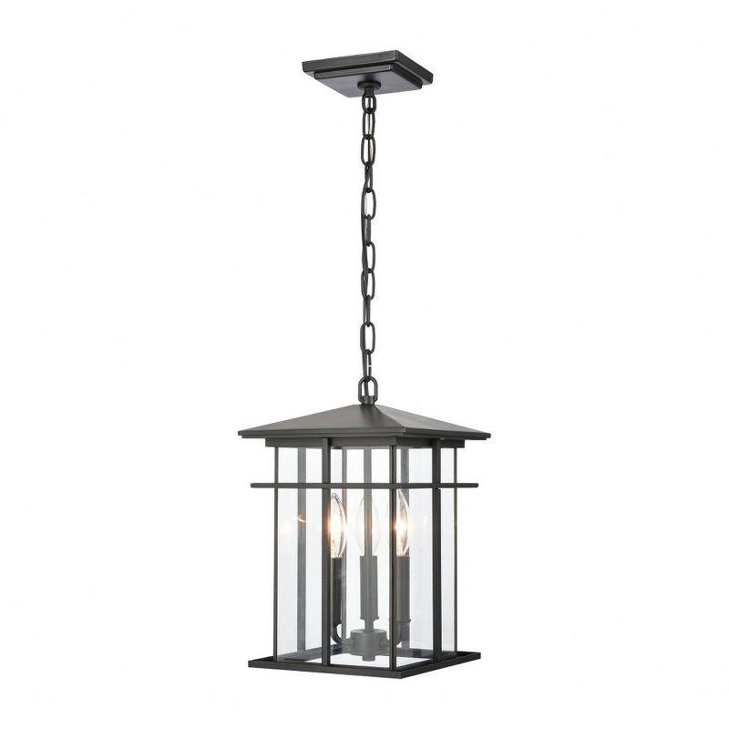 Oak Park Matte Black Aluminum 3-Light Outdoor Pendant