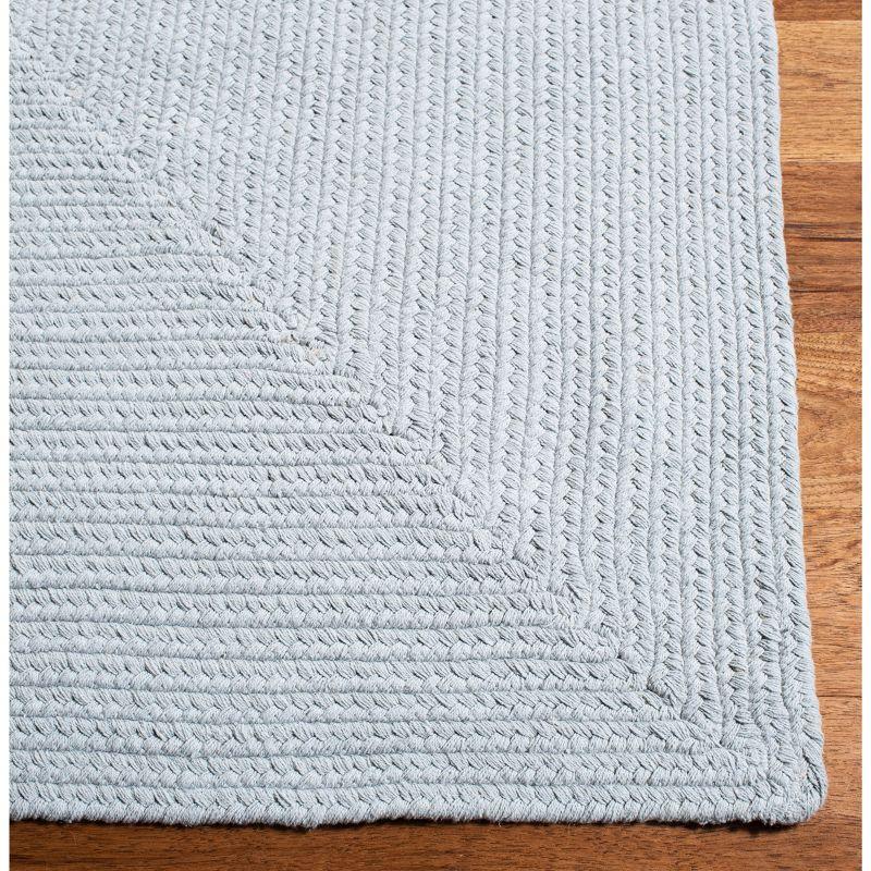 Light Blue Handmade Cotton Braided Reversible Square Rug