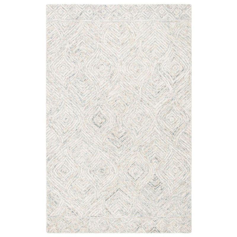 Ikat IKT703 Hand Tufted Area Rug - Beige/Grey - 4'x6' - Safavieh.