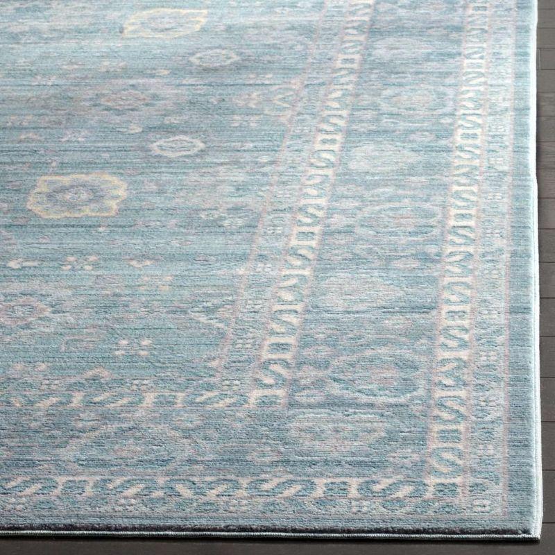 Alpine Blue 3'x5' Hand-Knotted Synthetic Reversible Area Rug