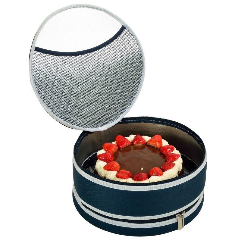 Picnic at Ascot Pie and Cake Carrier 12" Diameter - Rigid No Sag - Sides, Top, Bottom