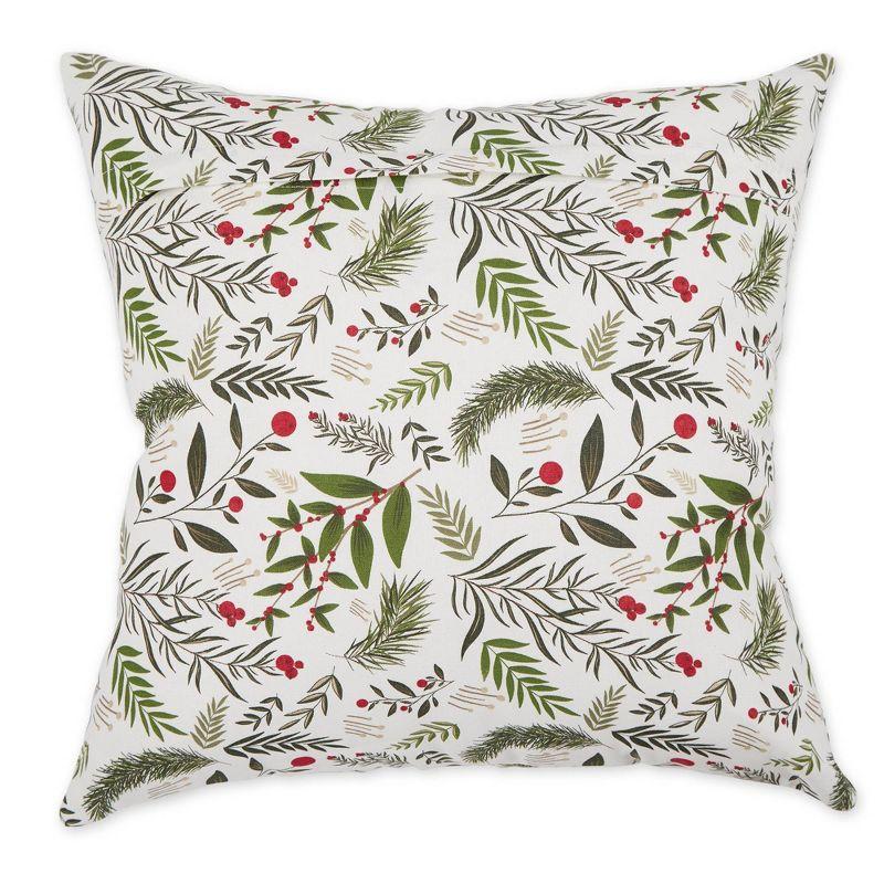 Holiday Sprig & Plaid Cotton Euro Pillow Cover Set