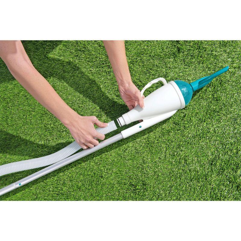 Bestway Flowclear AquaCrawl 88 Inch Pool Vacuum for 15 Feet Above Ground Pools with Removable Debris Bag, Suction Nozzle, Skimmer Head, and Adapters