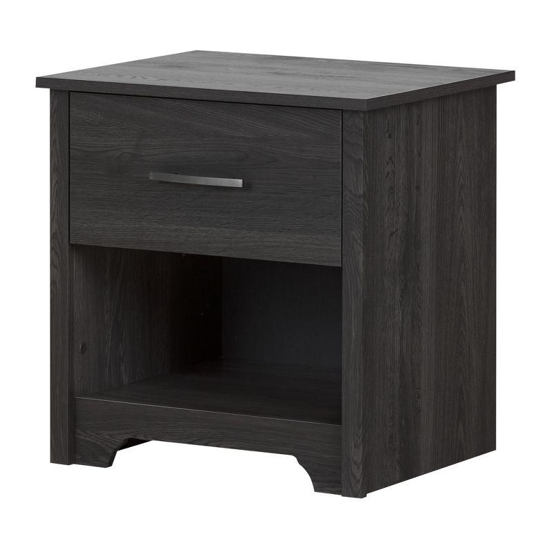 Elegant Fusion 1-Drawer Nightstand in Gray Oak