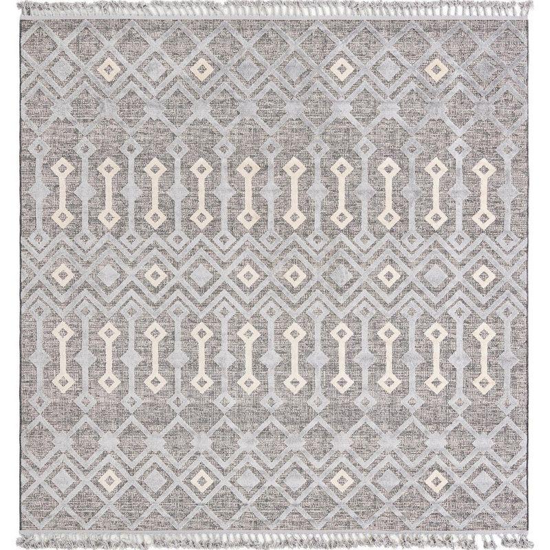 Unique Loom Arlo Collection Area Rug - Lenny (9' 10" Square Gray/Ivory)