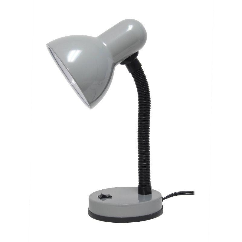 Basic Metal Desk Lamp with Flexible Hose Neck Silver - Simple Designs: ETL Listed, Adjustable, No Assembly Required
