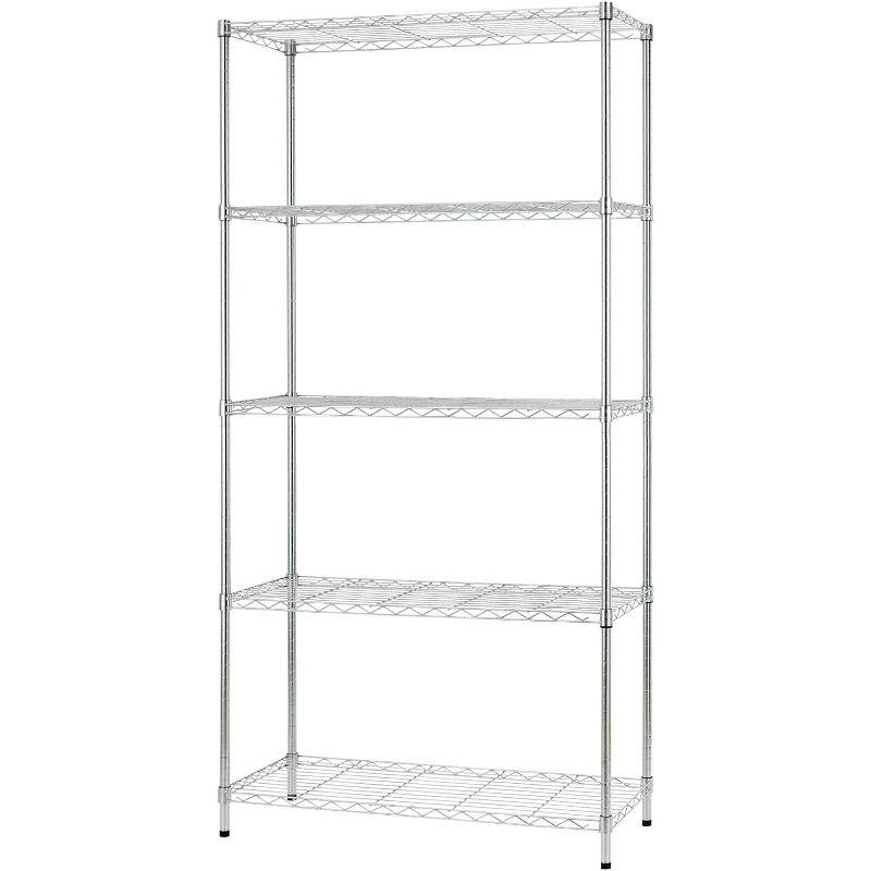 FDW 5-Shelf Adjustable Layer Rack Commercial Strong Steel for Restaurant Garage Kitchen