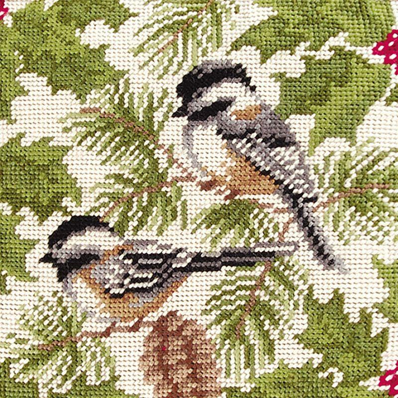 C&F Home Chickadee with Cord Needlepoint Throw Pillow
