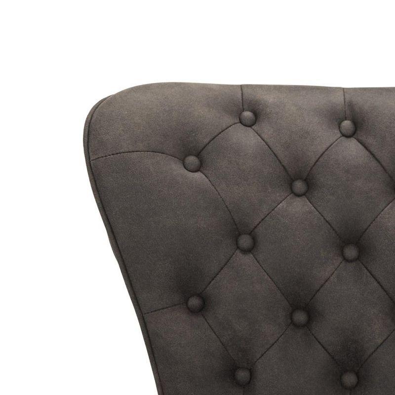 Ashby 26"H Mid-Century Modern Leather Tufted Swivel Counter Stool (Set of 2) - FOX1702 - Grey - Safavieh Couture