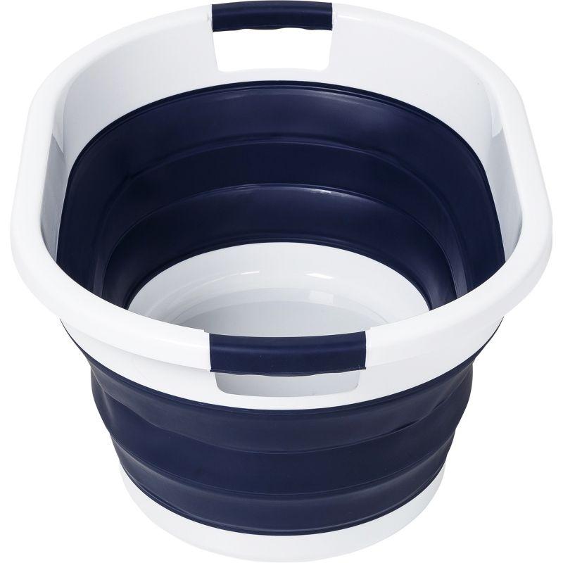 Honey-Can-Do Set of 2 Collapsible Hampers Navy Blue/White