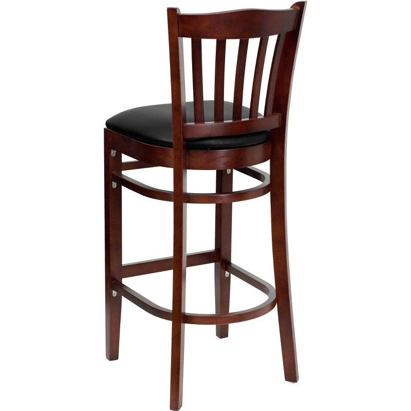 Flash Furniture Vertical Slat Back Wooden Restaurant Barstool