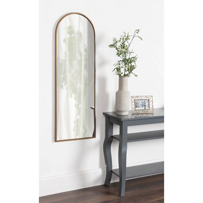 Gold Full-Length Rectangular Wall Mirror with Metal Frame