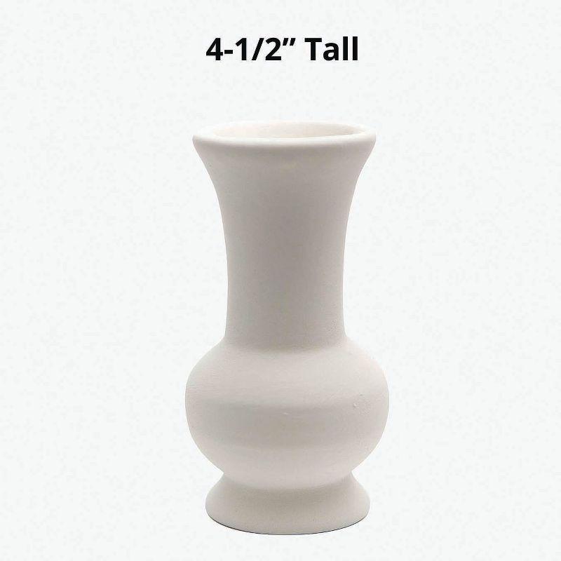 Color-Me Ceramic Bisque Vase 4in Pk12