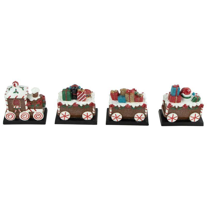 Northlight Set of 4 Gingerbread Train Christmas Stocking Holders 4.75"