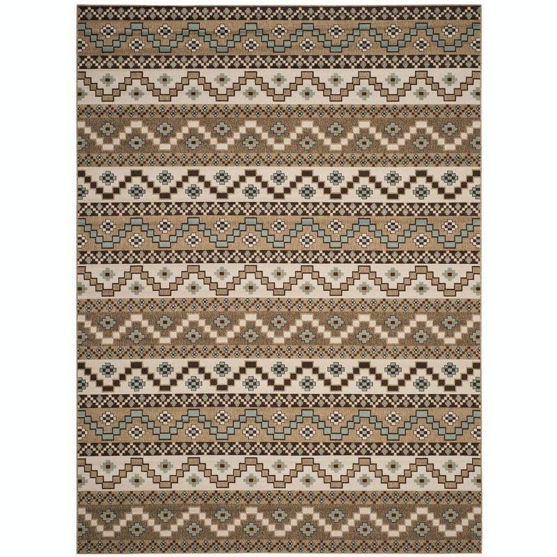 Veranda VER095 Power Loomed Indoor/Outdoor Area Rug - Creme/Brown - 8'x11' - Safavieh