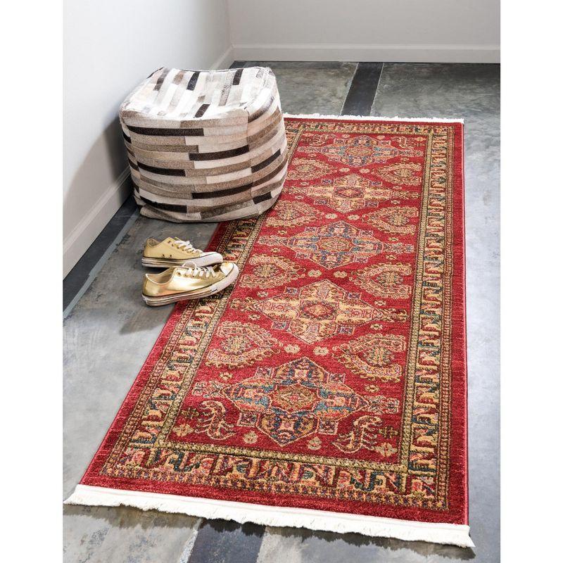 Unique Loom 2' 7 x 7' 1 Runner Red Sahand Philip Area Rug